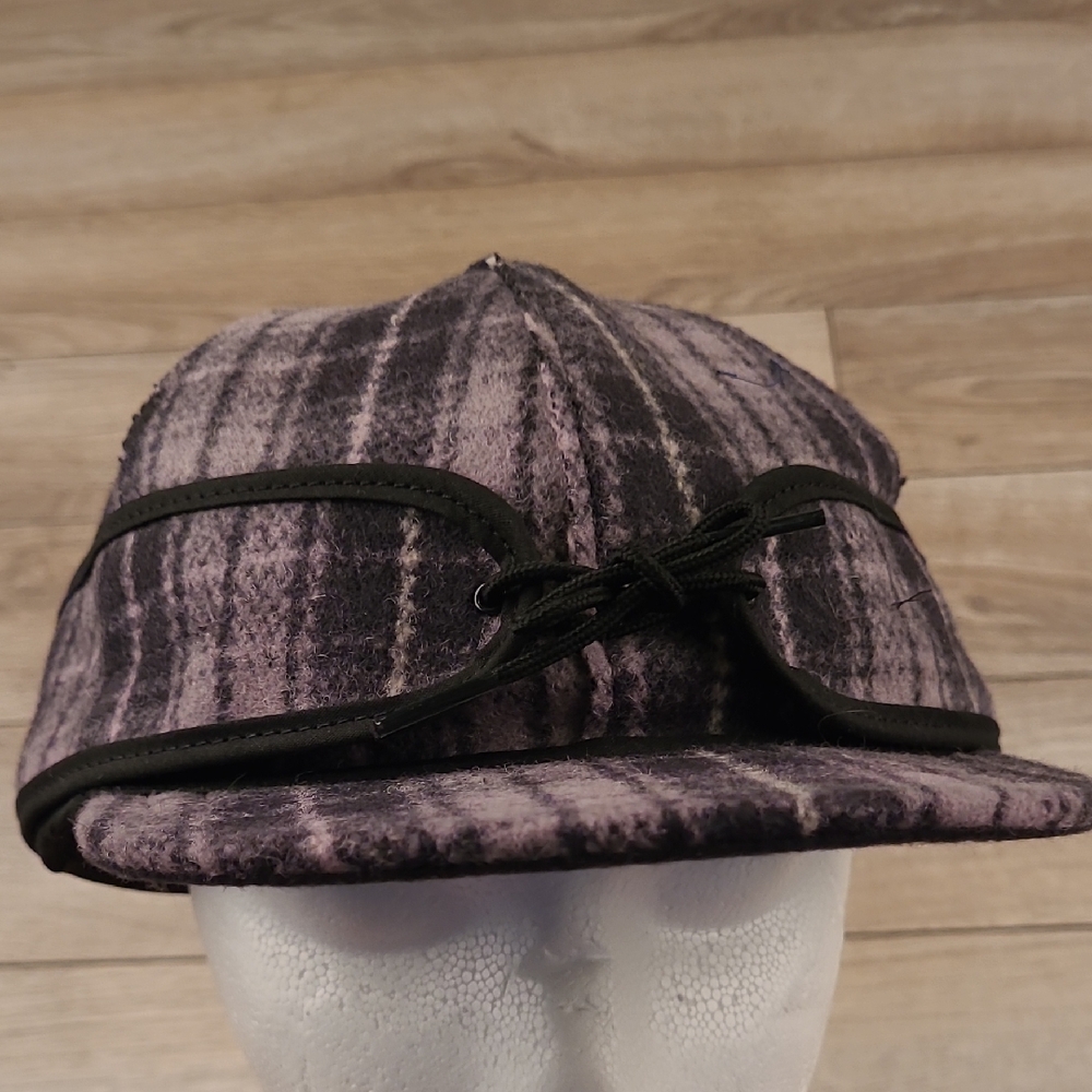 STORMY KROMER The Millie Silver Stone Grey Plaid Fleece Hunting Back Hat Cap NEW